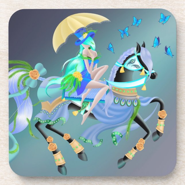 Enchanted Horse Ride Beverage Coaster (Front)