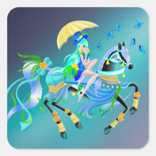 Enchanted Horse Ride "Tale of One Thousand Eyes"  Square Sticker