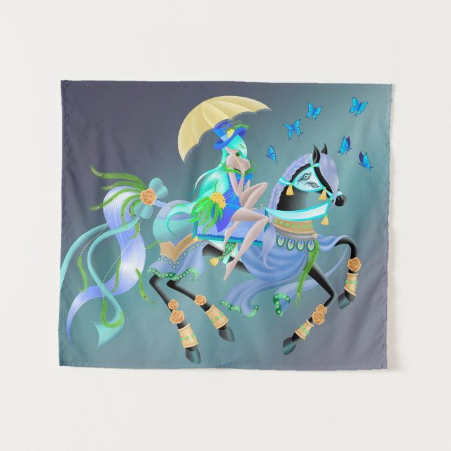 Enchanted Horse Ride "Tale of One Thousand Eyes"  Tapestry (Front (Horizontal))