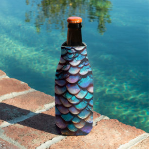 Enchanted Hues: Allure of Pastel Mermaid Scales Bottle Cooler
