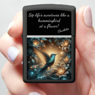 Enchanted Hummingbird in a Mystical Forest Zippo Lighter