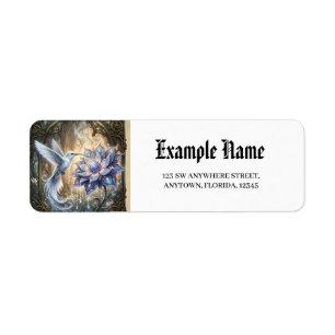 Enchanted Hummingbird & Moon Blossom. Label