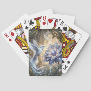 Enchanted Hummingbird & Moon Blossom. Poker Cards