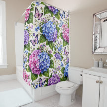 Enchanted Hydrangea Butterfly Floral Pattern