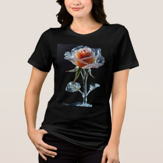 Enchanted Ice Rose T-Shirt Design Tri-Blend Shirt
