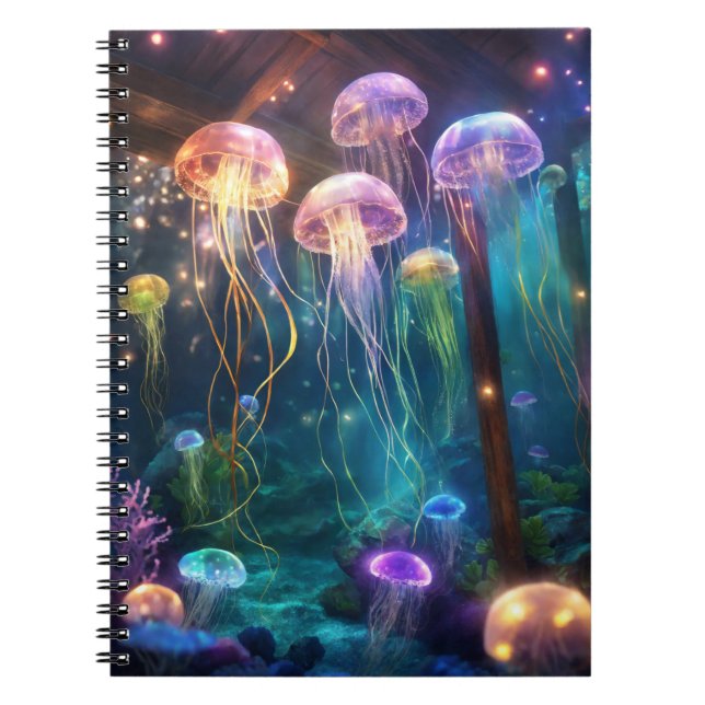 Enchanted Jellyfish Ocean - Underwater world Notebook (Front)