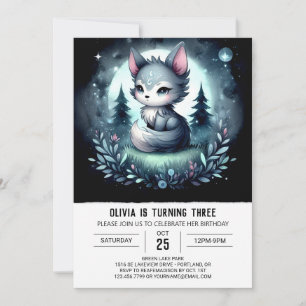 Enchanted Jungle Wolf Birthday Invitation