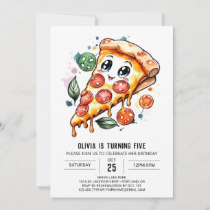 Enchanted Kids Pizza Birthday Invitation