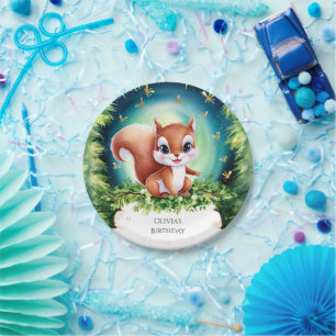 Enchanted Kids Squirrel Birthday Paper Plates