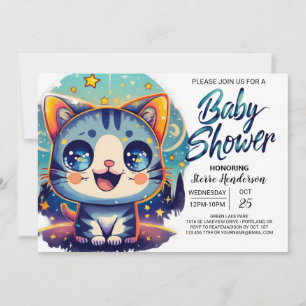 Enchanted Kitty Whimsical Baby Shower Invitation
