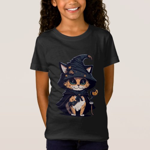 Enchanted Kitty Wizard T_Shirt