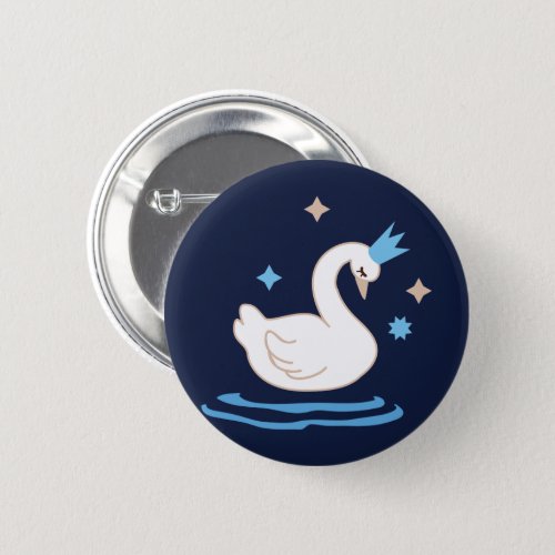 Enchanted Lake _ Graceful Swan Button