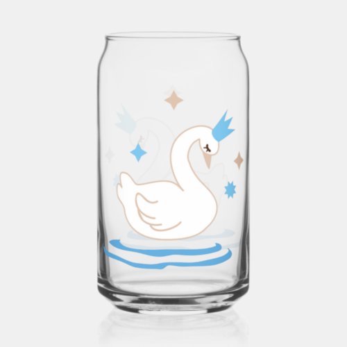 Enchanted Lake _ Graceful Swan Can Glass