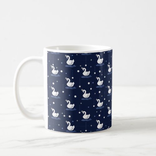 Enchanted Lake _ Graceful Swan Pattern Design Coffee Mug