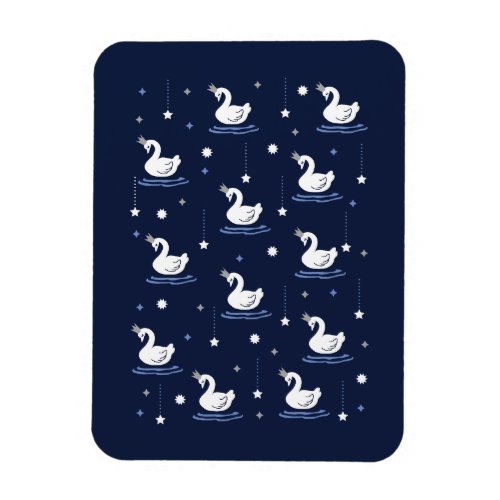 Enchanted Lake _ Graceful Swan Pattern Design Magnet