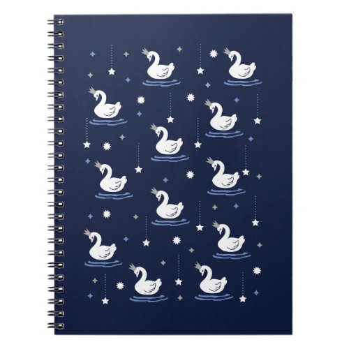 Enchanted Lake _ Graceful Swan Pattern Design Notebook