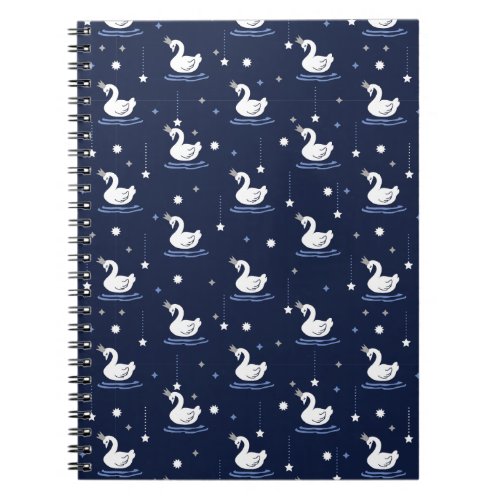 Enchanted Lake _ Graceful Swan Pattern Design Notebook