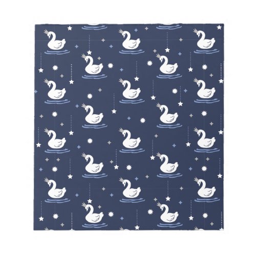 Enchanted Lake _ Graceful Swan Pattern Design Notepad