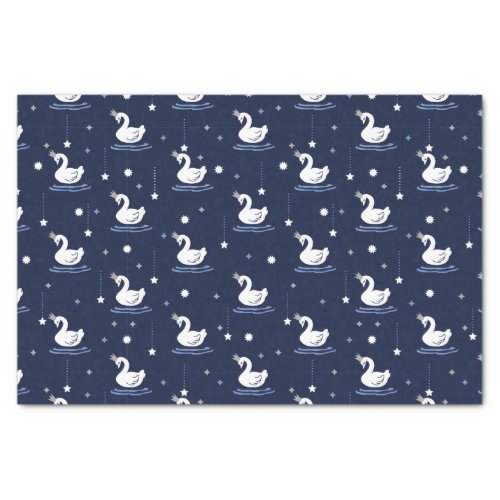 Enchanted Lake _ Graceful Swan Pattern Design Tissue Paper