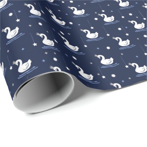 Enchanted Lake _ Graceful Swan Pattern Design Wrapping Paper