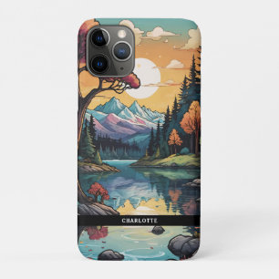 Enchanted Lakeside Serenity Sunset Landscape iPhone 11 Pro Case