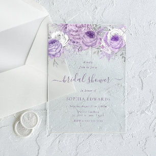 Enchanted Lavender Bridal Shower Acrylic Invitations