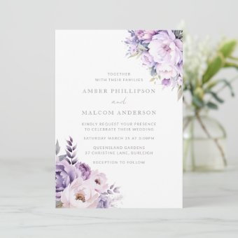 Enchanted Lavender Haze Floral Wedding Invitation | Zazzle