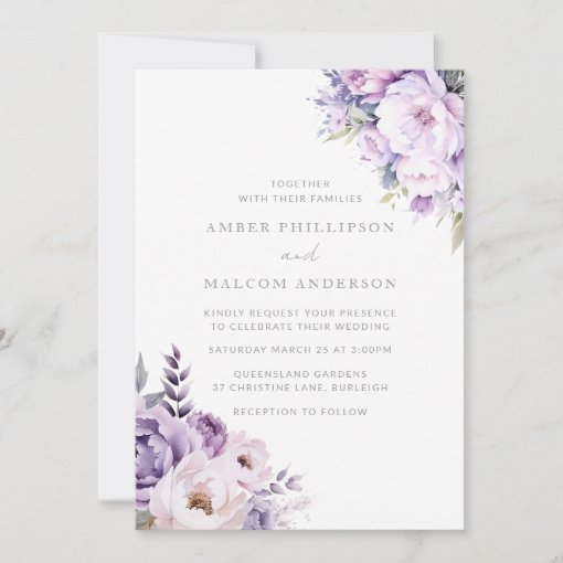 Enchanted Lavender Haze Floral Wedding Invitation | Zazzle