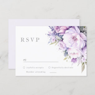 Enchanted Lavender Purple Floral Wedding RSVP Card