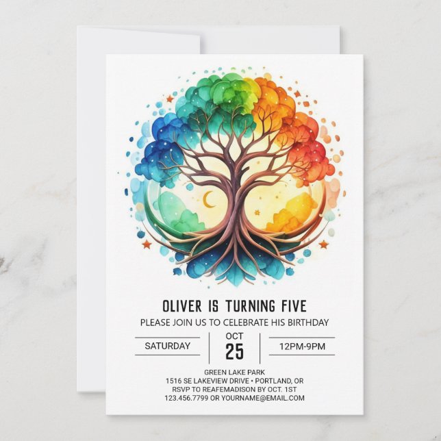 Enchanted Life Tree Birthday Invitation (Front)
