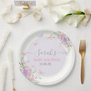 Enchanted Lilac Butterfly Paper Plates