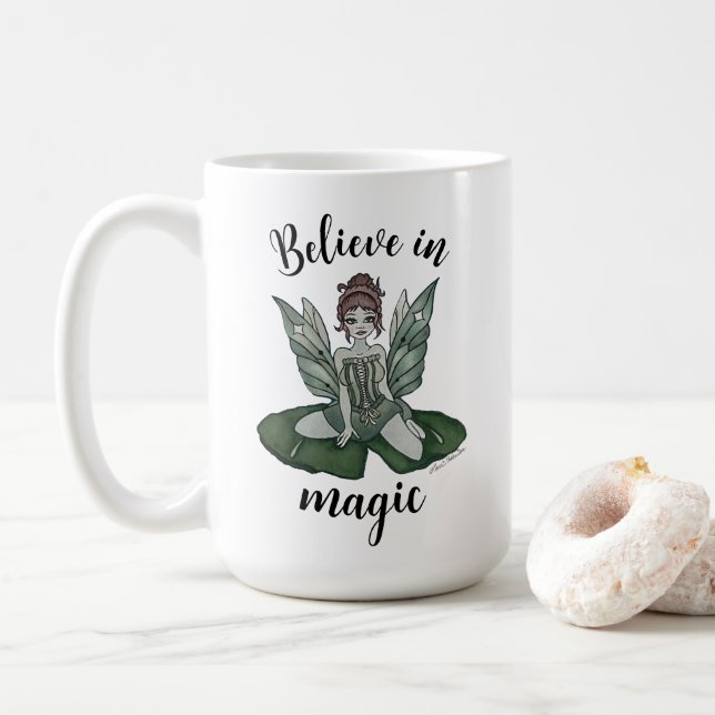 "Enchanted Lily Pond" Mug (With Donut)