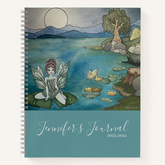 "Enchanted Lily Pond" Personalized Journal (Front)
