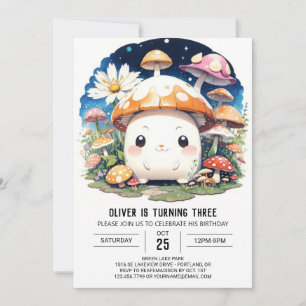 Enchanted Little Mushroom Magic Birthday Invitation