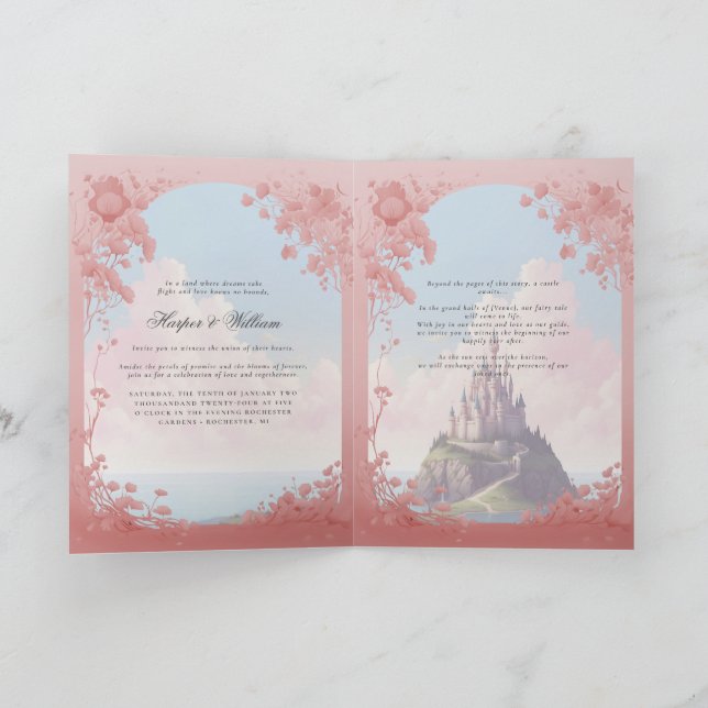 Enchanted Love: A Fairy Tale Wedding Invitation (Inside)