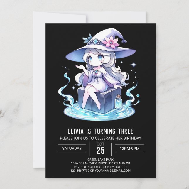 Enchanted Magic Wizard Birthday Invitation (Front)