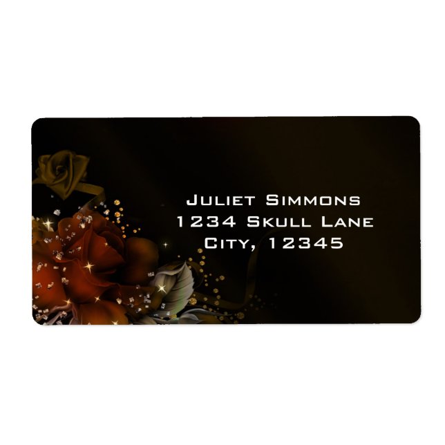 Enchanted Magical Autumn Rose Fall Elegant Wedding Label (Front)