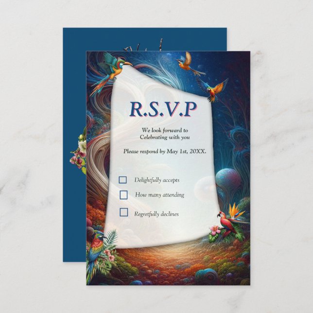 Enchanted Magical Fantasy Creations  RSVP Card (Front/Back)