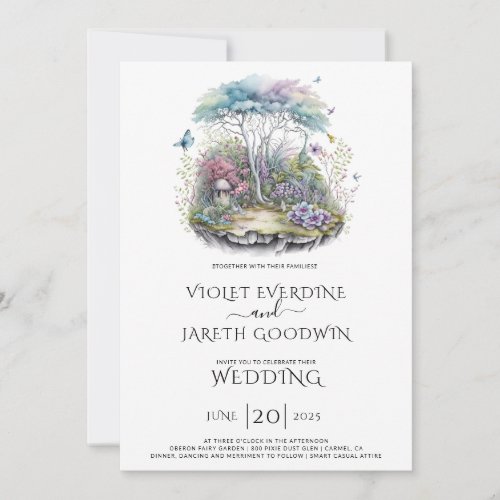 Enchanted Magical Forest Fairytale Wedding Invitation
