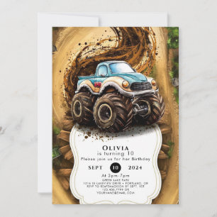 Enchanted Magical Kids' Monster Truck Birthday Invitation