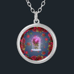 Enchanted Magical Red Rose Beauty Silver Plated Necklace<br><div class="desc">neckalce</div>