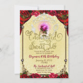 Enchanted Magical Rose Beauty Birthday Sweet 16 Invitation (Front)