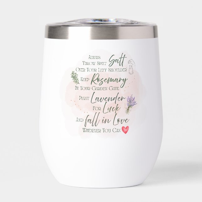 Enchanted Magical Spell Wisdom Quote  Thermal Wine Tumbler (Front)