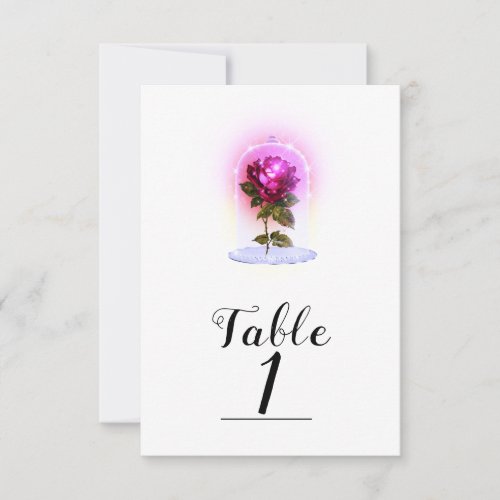 Enchanted Magical Storybook Red Rose Table Number