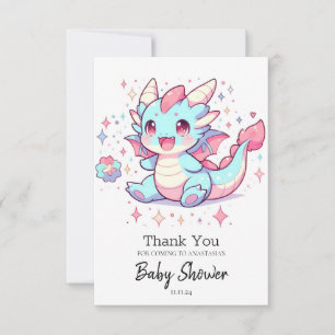 Enchanted Majestic Dragon Baby Shower Thank You Card