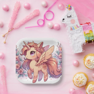 Enchanted Majestic Unicorn Baby Shower Paper Plates
