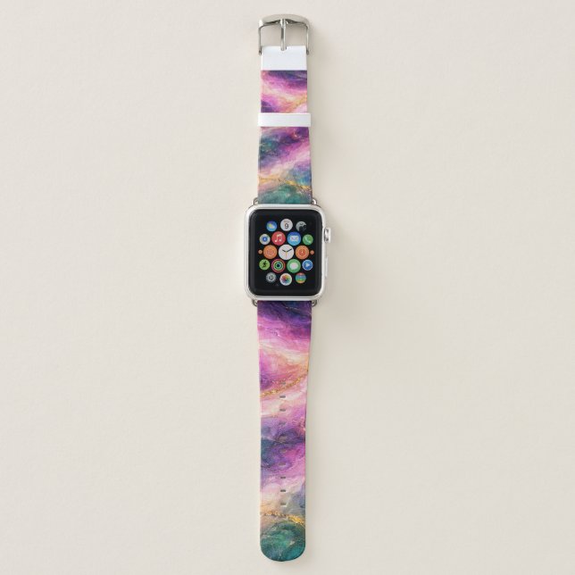 Enchanted Marble with Gold Veining Apple Watch Band (Front)