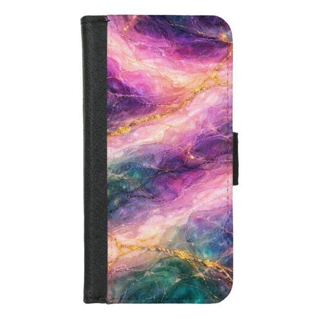 Enchanted Marble with Gold Veining iPhone Wallet Case (Front)