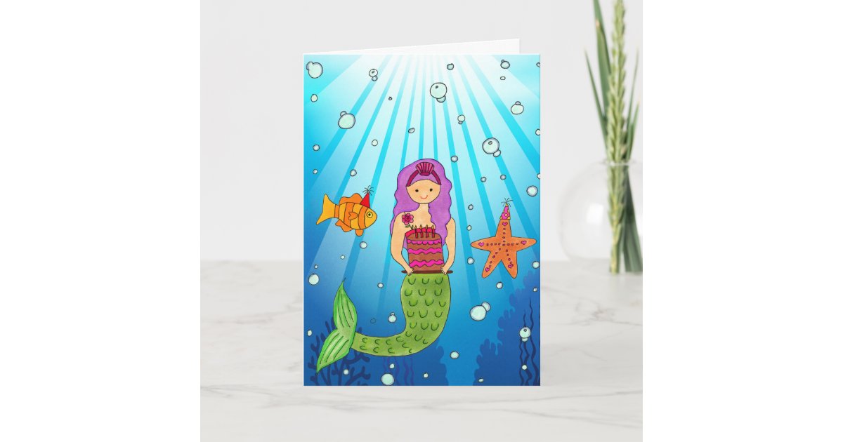 Enchanted Mermaid Birthday Card | Zazzle