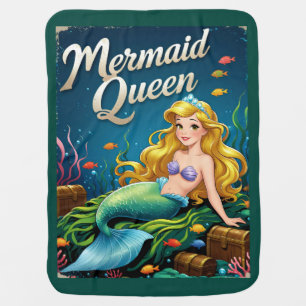 Enchanted Mermaid Cartoon Ocean Cuddles Baby Blanket